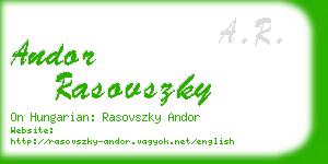 andor rasovszky business card